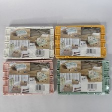 4 Pack Mini Foldable Plastic Small Baskets Organizers Storage Bin 5.9x3.8x2.3 in