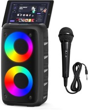 Portable Bluetooth Speaker,Karaoke Machine for Adults and Kids,with Lights Loud 