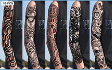 Large Full Arm Temporary Tattoo Sleeve Waterproof Body Art Men Women 1/5PCS