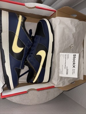 Nike Dunk Low Shoes Vintage Michigan Blue Black Yellow FZ4014-010 Men's NEW 12