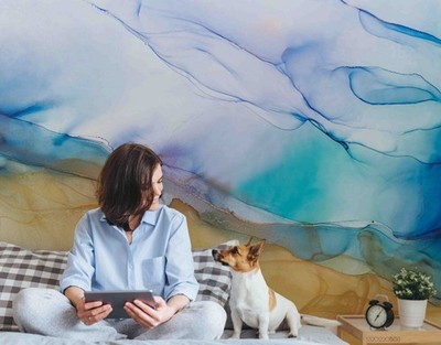3D Blue Marble Texture Wallpaper Wall Mural Removable Self-adhesive 165