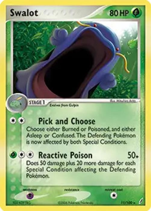 Swalot - 11/100 - Pokemon Crystal Guardians Holo Card NM