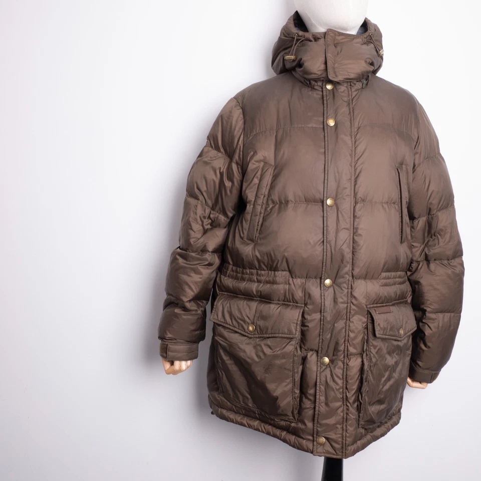 Chaqueta acolchada de invierno BURBERRY BRIT para hombre marrón cremallera completa con capucha a cuadros Nova L Foto 4 de 4