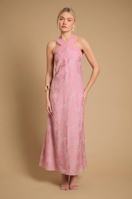 Oasis Maxikleid Rose Rosa Damen Anlass Kleider