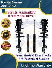 OE Front Struts & Rear Shocks for 2011-2012 Toyota Sienna 2WD Lifetime Warranty