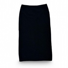 Vtg BHS Lambswool Black Pencil Skirt Women's Size 10 Made in Macau Knit Midi