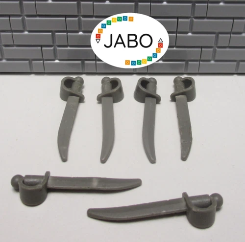 (N11/4) Lego 6x 2530 Säbel alt gunkelgrau 6280 6285 6276 6277 6290 6286 6762