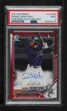 2021 Bowman Chrome Prospects Red Refractor 4/5 Daniel Montano PSA 9 Auto 0c6