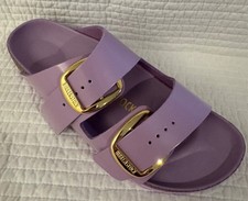BIRKENSTOCK ARIZONA BIG BUCKLE LEATHER HIGH SHINE CROCUS PURPLE 39 L8N