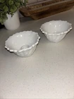 Indiana Glass Wild Rose Milk Glass Candle Vintage Set Of 2