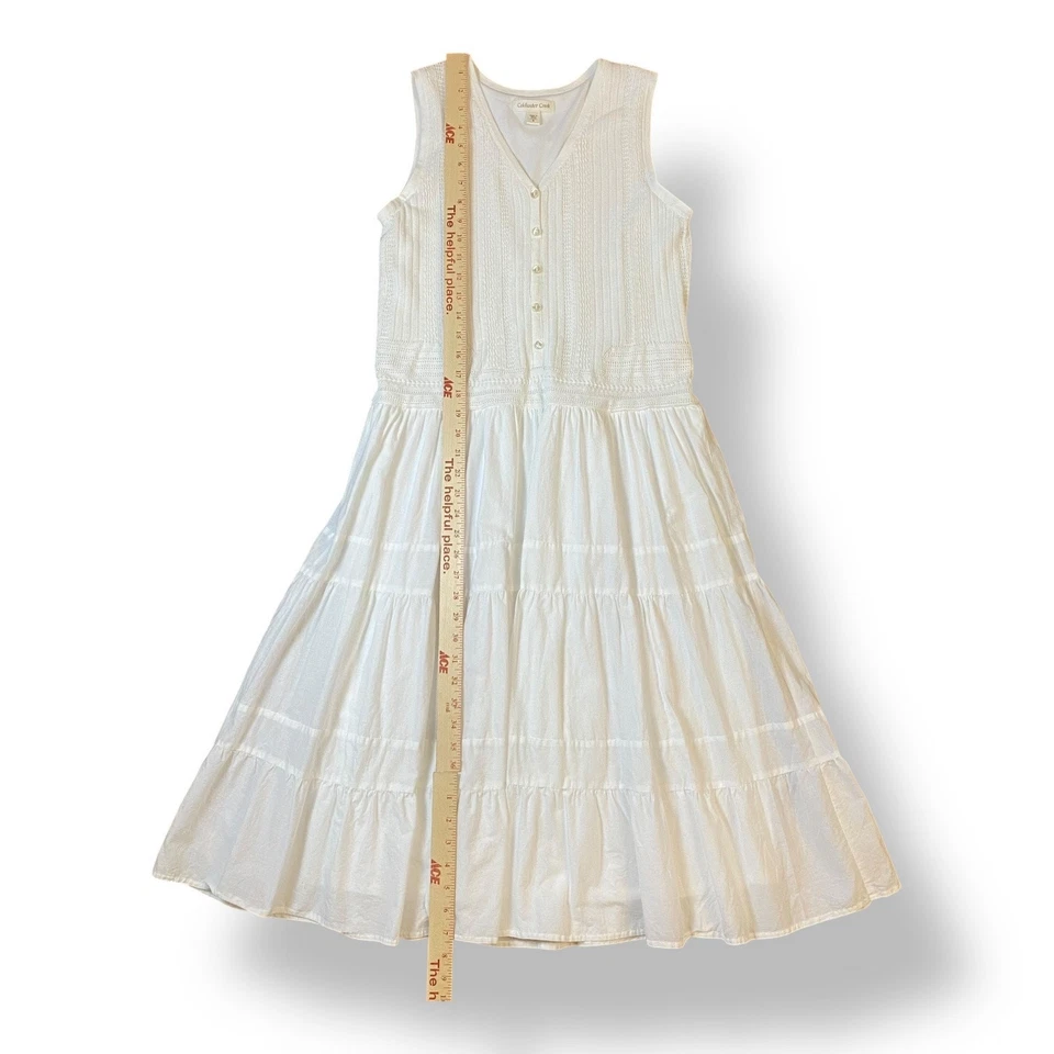 Coldwater Creek белый вязаный лиф отверстие кружева богемное макси платье размер 6 Cottagecore - Изображение 4 из 4