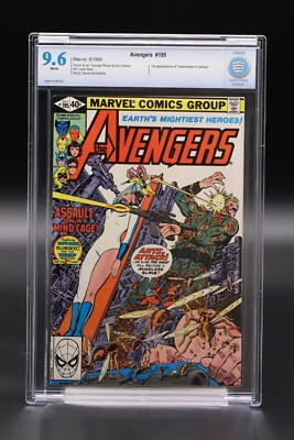 #ad Avengers 1963 #195 George Perez CBCS 9.6 White Pages 1st Cameo Taskmaster $65.00