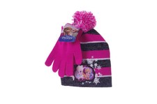 Disney FROZEN Anna Elsa Girls Hat Gloves Set Winter Stocking Stuffer Pink NEW