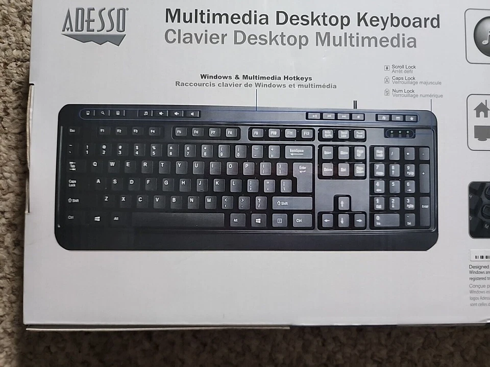 Adesso AKB-132UB Multimedia Desktop Keyboard Black - Image 4 of 4