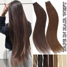 60 Stück Tape in Haar Extensions Remy Echthaar Haarverlängerung Tresse Dick 150g