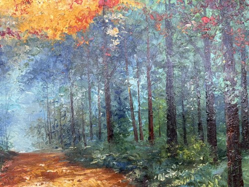 Otoño, pintura al óleo original de R. Cook, 51 X 61 cm - Imagen 4 de 5