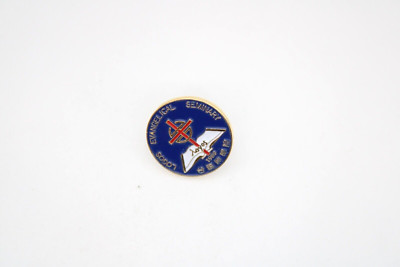 Vintage Lapel Hat Pin Logos Evangelical Seminary 1989 Asian American El Monte