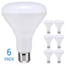 6 Pack Satco S11471 LED BR30 Bulbs 8.5W =65W Medium E26 Base 3000K Warm White