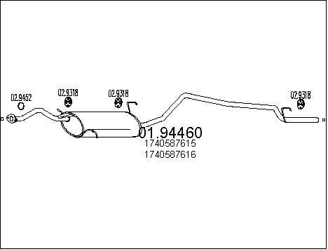 Silencieux arrière Daihatsu Feroza 1.6i pour réparer un échappement rouillé ou bruyant