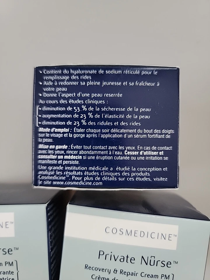COSMEDICINE Enfermera Privada Recuperación y Reparación Crema de Noche PM Lote de 3-1 FL OZ Foto 3 de 4