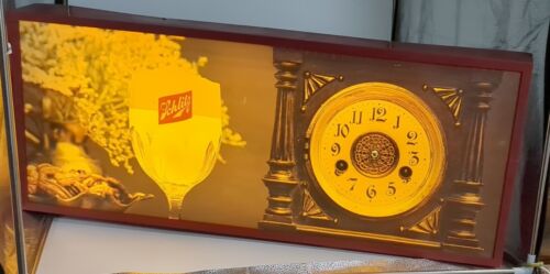 Vintage Schlitz Beer Bar Lighted Ad Clock Sign No Hands For Parts/Not Working
