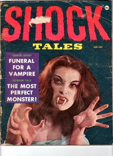 WoW! Shock Tales / 1959 Campy Sleezy Horror Fiction! Odd Pics!  Rare One-Shot!