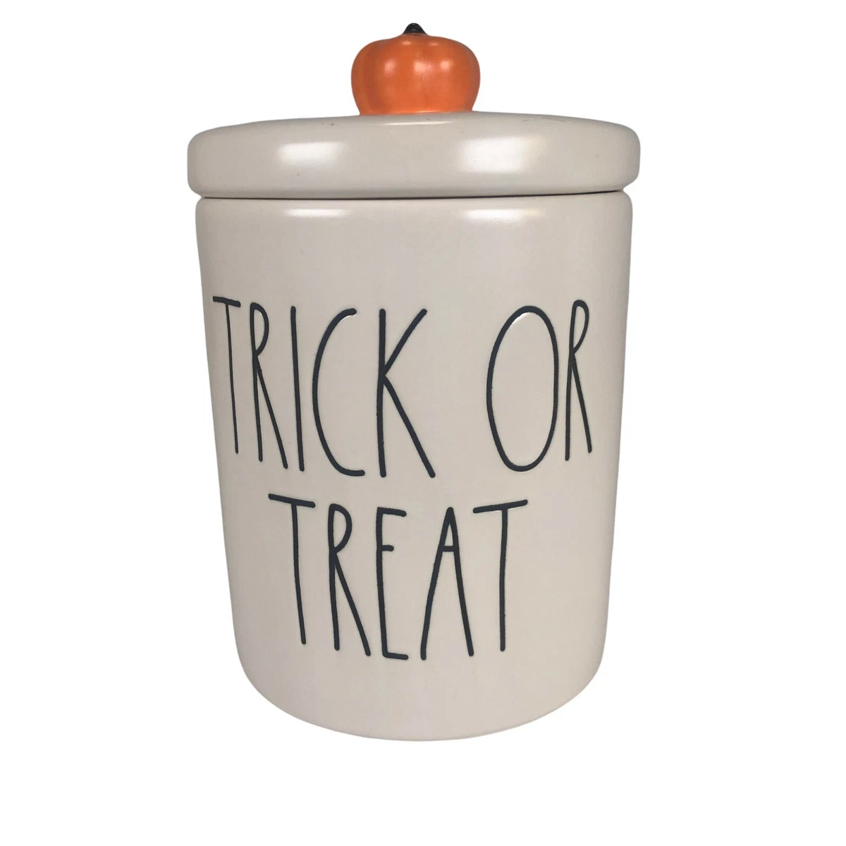 Rae Dunn white trick or treat canister