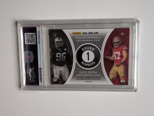 Panini Contenders Optic 2019 Nick Bosa Clelin Ferrell Rookie RC Blue /99 PSA 8 - Picture 2 of 2