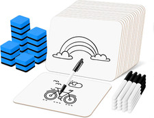 Dry Erase Lapboards, 16 Pack Double Sided 12.5 X 9 Inch Whiteboards with 16 Era