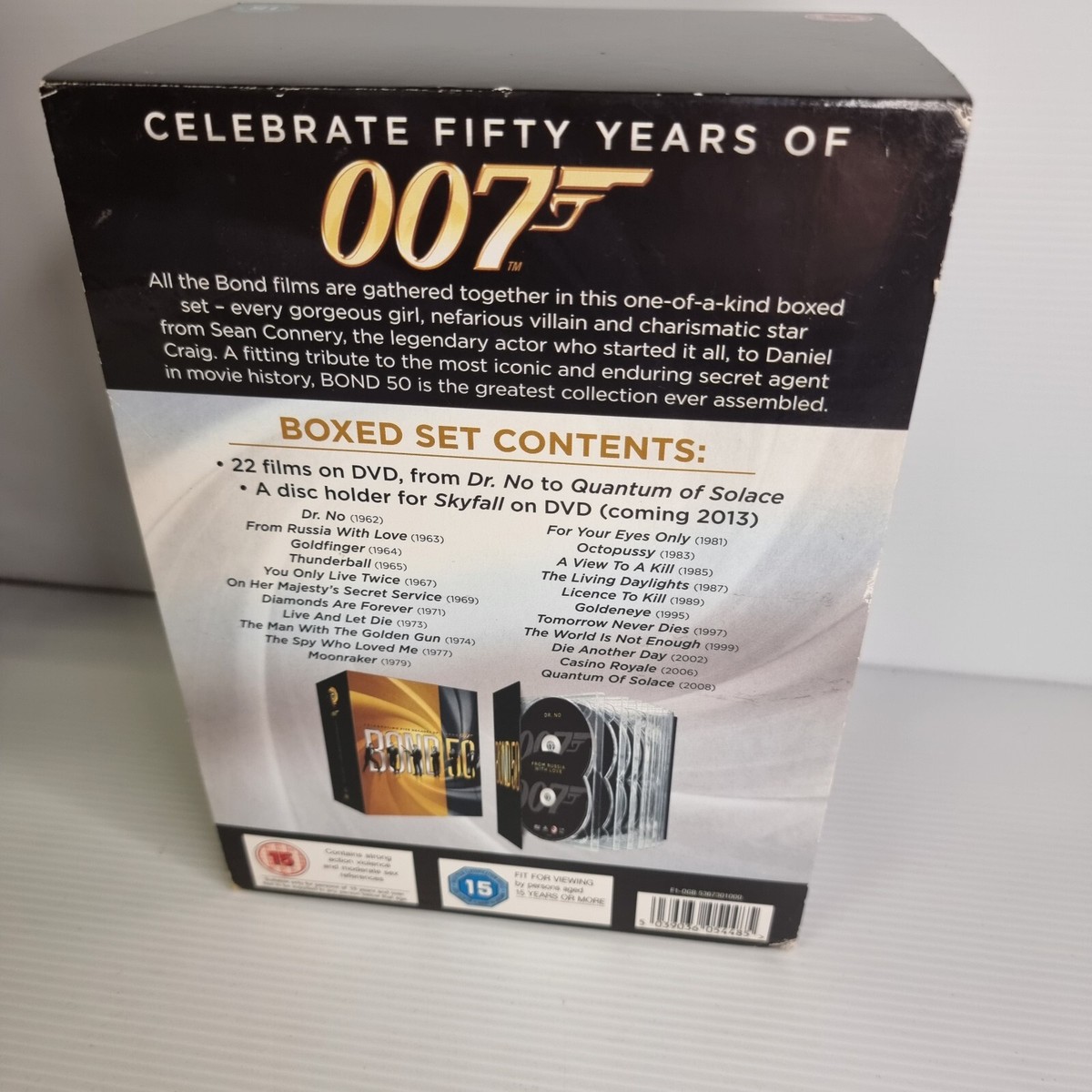 Bond 50, James Bond 007 DVD Box Set, 22 Films, PAL Region 2