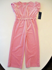HABITUAL KID Outfit Girl's 4T Pink Velour Romper Jumper EASTER S/S NWT Flaws