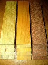 15 PIECES KILN DRIED THIN LIMBA, LEMONABALLI, & LEOPARDWOOD 12" X 3" X 1/4"
