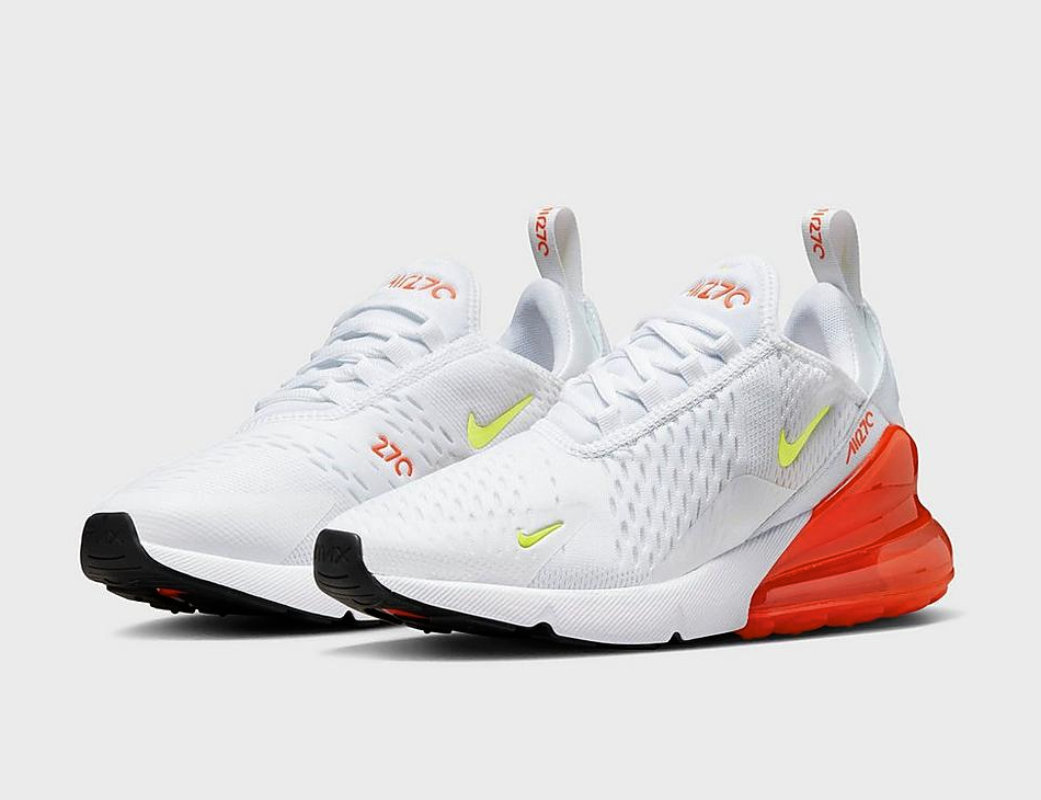 Size 7.5 - Nike Air Max 270 White Bright Crimson Volt W for sale 