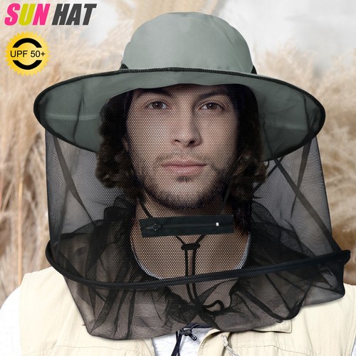 1PCS Anti-Mosquito Bug Bee Insect Head Net Hat Cap Sun Protection Fishing Hiking - Picture 26 of 36