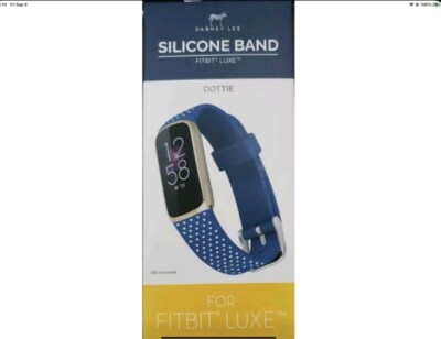Fitbit Luxe Silicone Band Dabney Lee Band Blue and White Polka Dots NEW