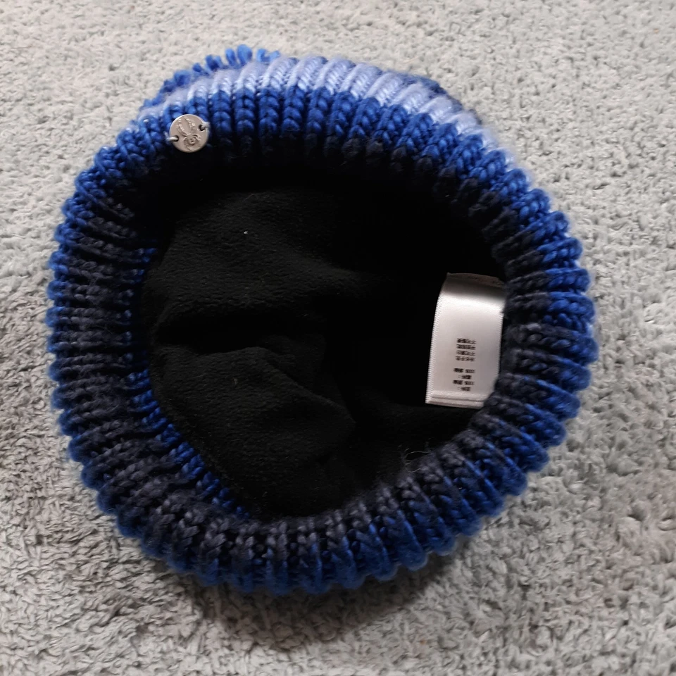 Gorra Spyder Invierno Pom Pom Azul Tejida Mujer Peso Pesado Exterior Snowboard Foto 4 de 4