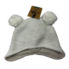 Northeast Outfitters Cozy Cabin Beanie Youth One Size Ear Pom Pom Gray Silver