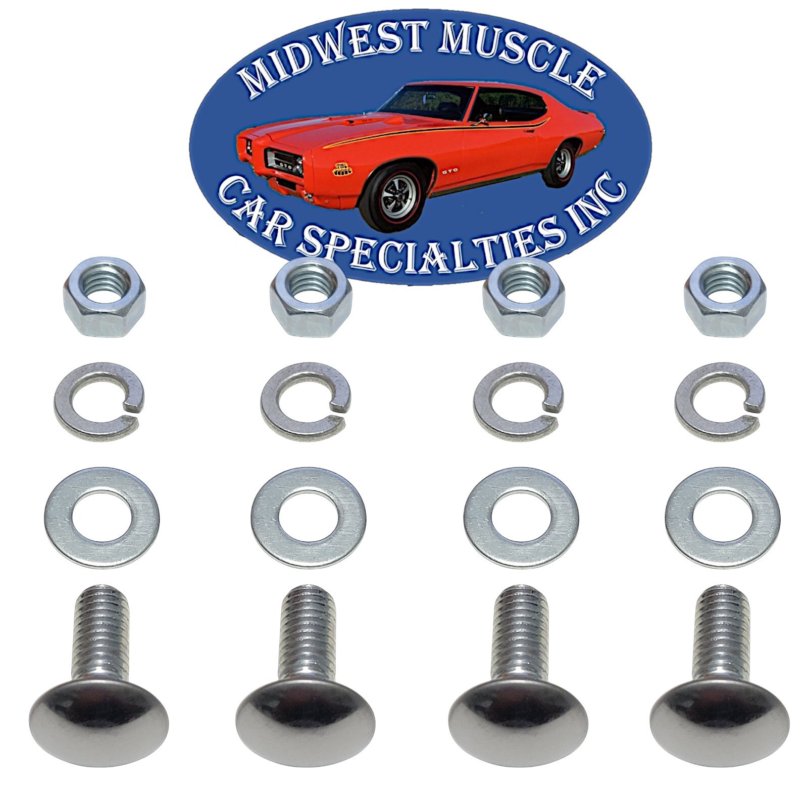 GM GMC 3/8-16x1" Stainless Capped Round Head Front Rear Bumper Bolts 4pcs D