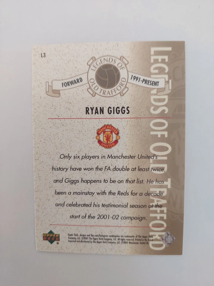 Ryan GIGGS - 2001 Upper Deck Manchester United - Legends Of Old Trafford - #L3 Foto 2 de 2