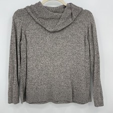 Christopher Banks Black White Variegated Cowl Neck Sweater Sz XL Thin Knit