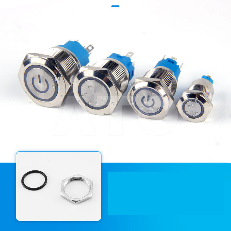 Car Auto LED Light Momentary Speaker Horn Push Button Metal Toggle