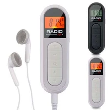 Portable FM Pocket Radio Mini Walkman Digital LCD Screen with 3.5mm Earphone