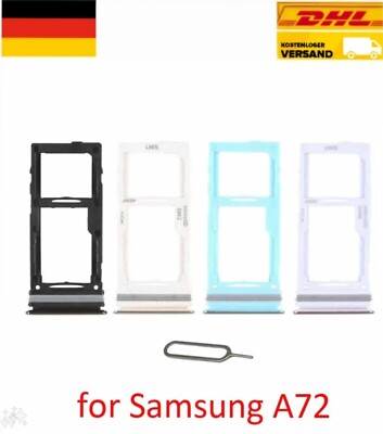 Samsung Galaxy A72 SIM Holder Black for Dual Sim + Micro SD Cards Sim Tray