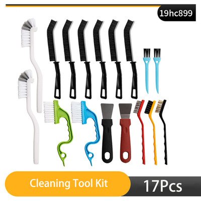 All-Purpose Cleaning Brush Set - Nylon/Brass/Steel Brushes & Scrapers for Auto