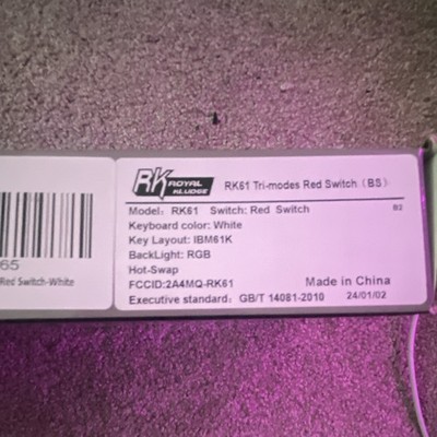 Royal Kludge RK61 61-Key Wireless Mechanical Keyboard White RGB Hot-Swap