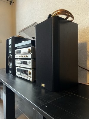 Denon HiFi Anlage mit 2 Quadral / Tribun-Lautsprechern + Plattenspieler (defekt)