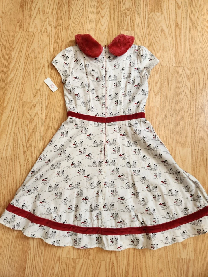 Girls Minnie Mickey Mouse Dress size 12 RED Faux Fur Trim Christmas Winter New!! - Image 2 of 4