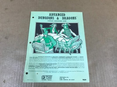 Vintage 1980 TSR - Advanced Dungeons & Dragons Adventure Game Intro Sheet