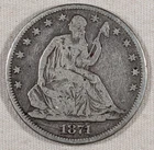 1871 SEATED LIBERTY HALF DOLLAR #34