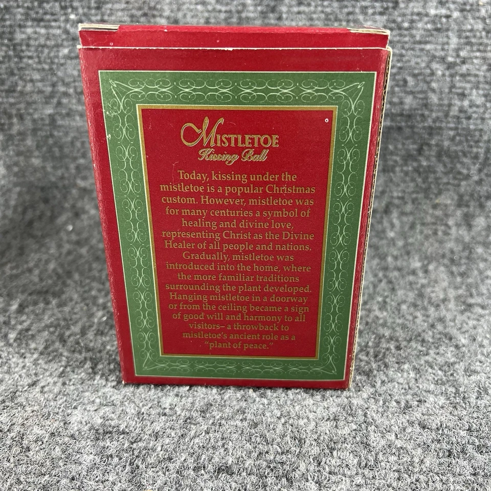 Antigo visco beijando bola turquesa 1998 NOVO enfeite de cabide de plástico de seda romana - Imagem 4 de 4